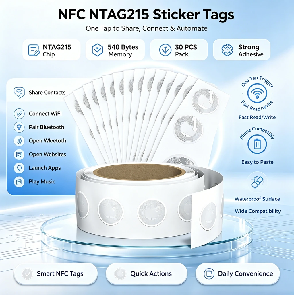 Nfc Tag Programmable - 10-50 Adet Yüksek Kapasiteli NTAG215 NFC