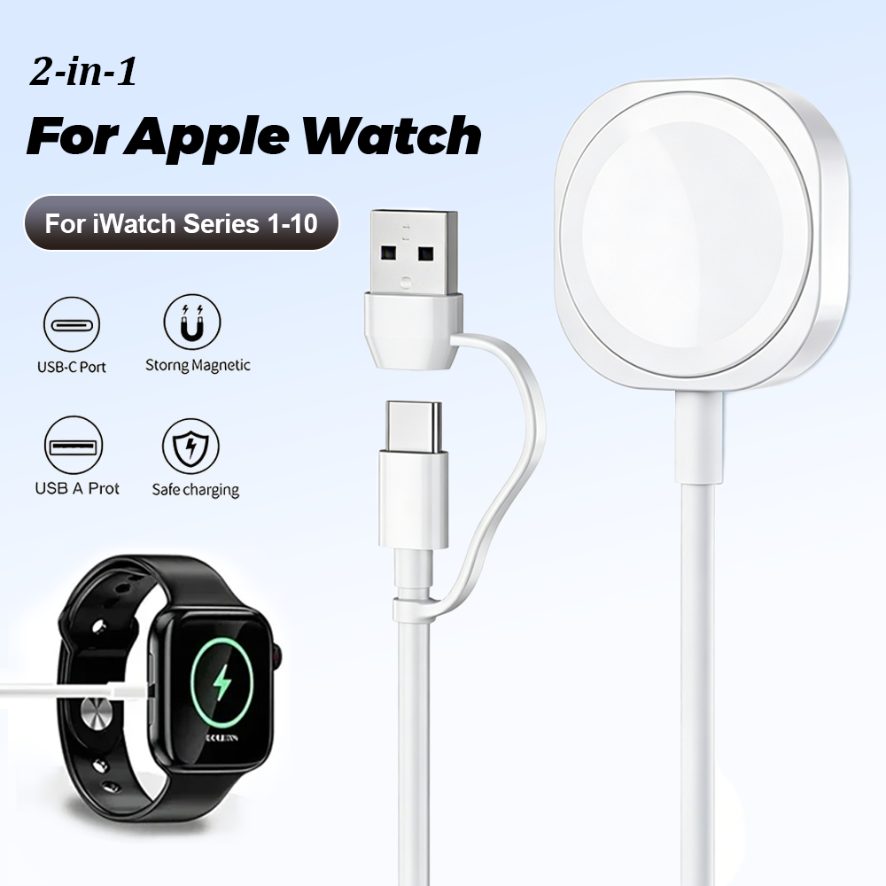 Magnetic Charging Cable - 2'si 1 Arada Manyetik Kablosuz USB
