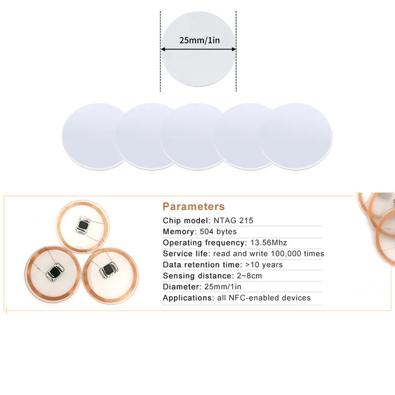 20 adet 50 adet 13.56MHz Ntag2 - Nfc Tag Programmable incelemesi ve fiyatı